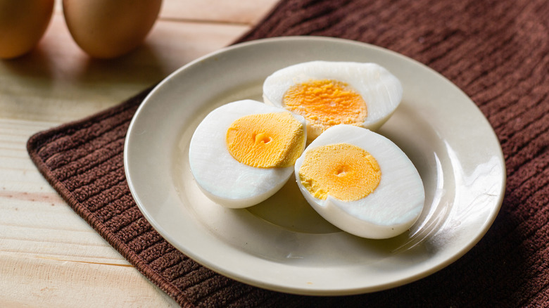 hardboiled eggs on plate