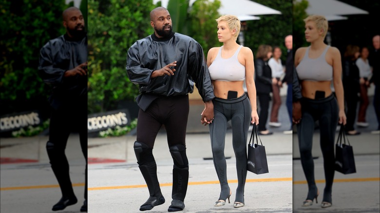 Kanye West and Bianca Censori  holding hands