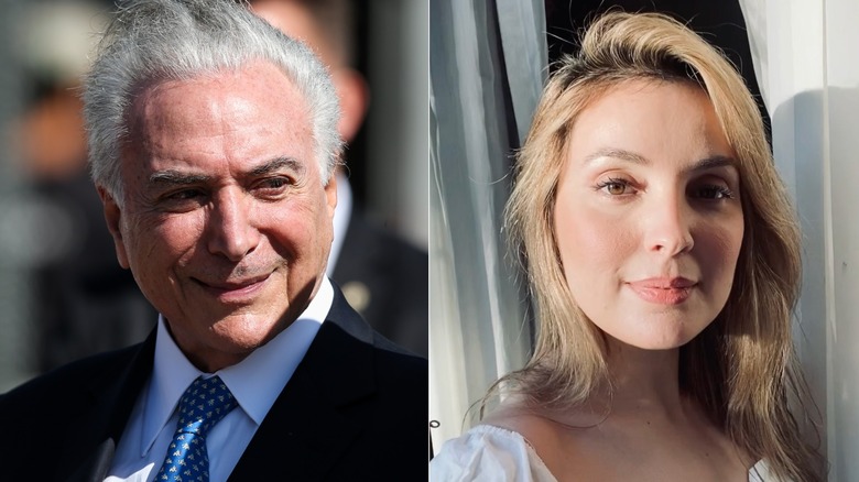 A split image of Michel and Marcela Temer