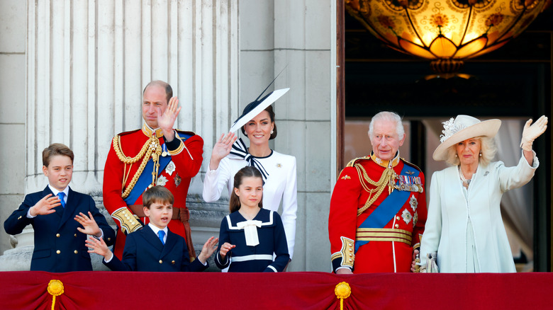 The royal family waving during the 2024 Trooping the Colour ceremony