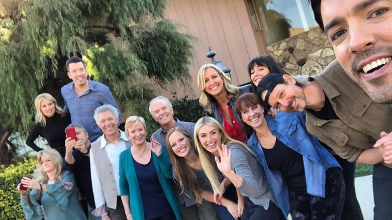 Selfie of The Brady Bunch with HGTV renovators