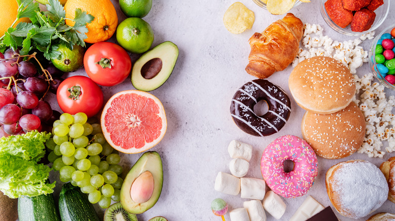 Healthy foods vs. sugary snacks