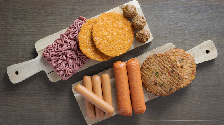 Platters of processed foods