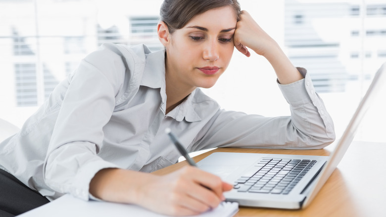 Woman working at a desk