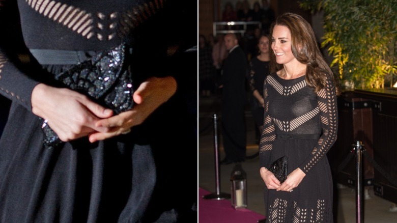 Kate Middleton with black vintage clutch