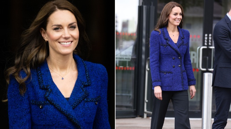 Kate Middleton in a vintage blue blazer