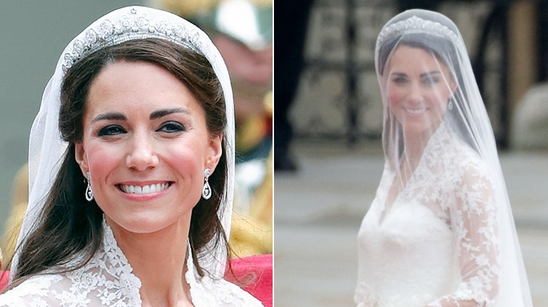 Kate Middleton in a tiara on her wedding day