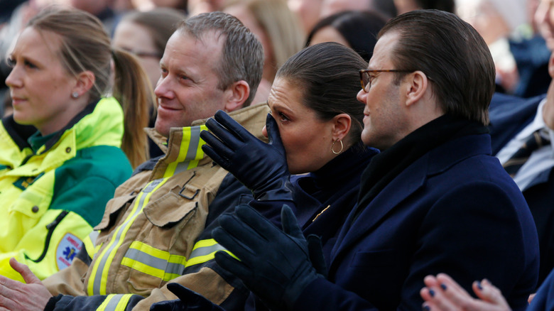 Crown Princess Victoria crying at Stockholm terror memorial