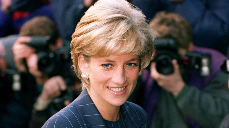 Princess Diana smiling in crowd