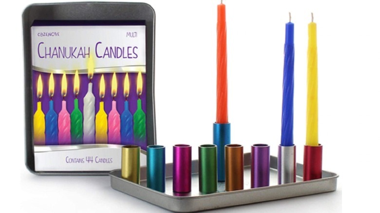 Multicolored magnetic menorah