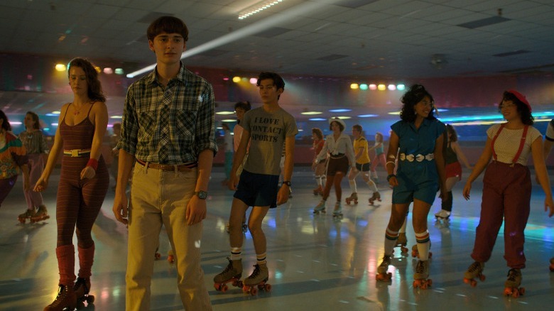 The Stranger Things kids at the roller rink in season 4