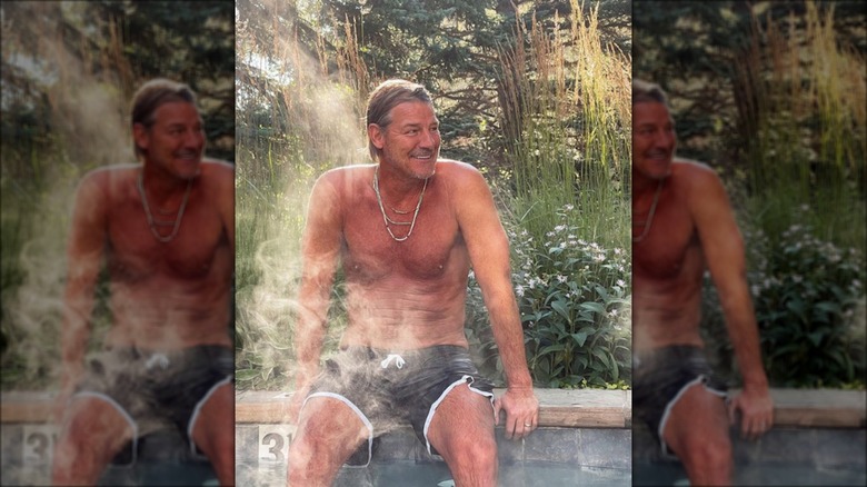 Ty Pennington in hot spring pool