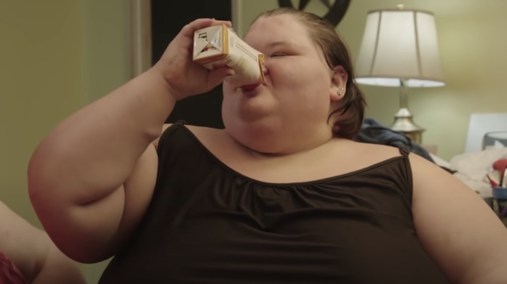 Amy Slaton from 1,000-lb Sisters drinking