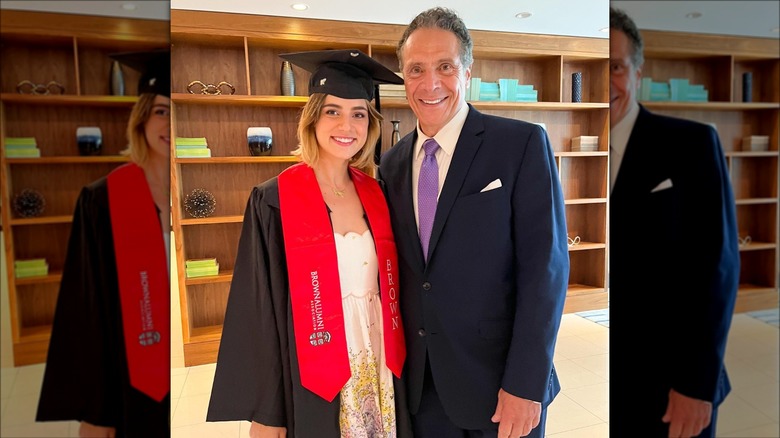 Andrew Cuomo and Michaela Kennedy-Cuomo in graduation gown 