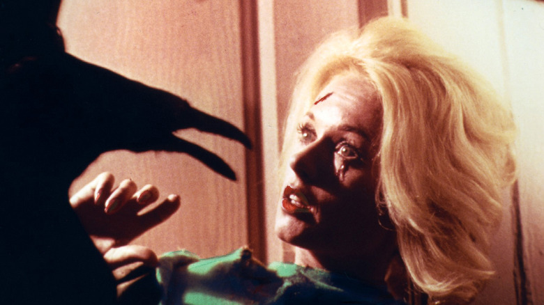 tippi hedren in "The Birds" ominous crow shadow