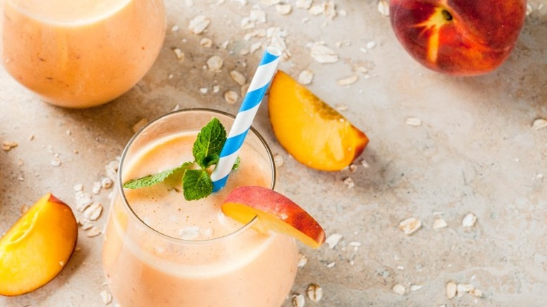 vegan peaches and cream slushy 