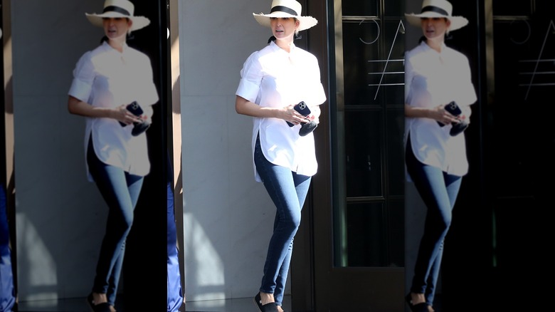 Ivanka Trump exiting her Miami condo in skinny jeans