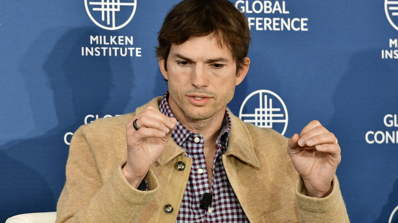 Ashton Kutcher talking with hands