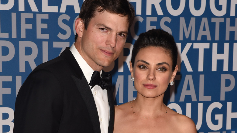 Ashton Kutcher and Mila Kunis shoulders-up