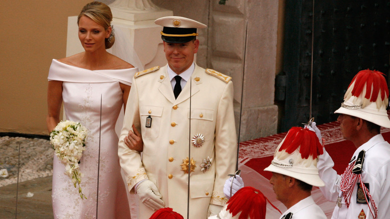 Princess Charlene and Prince Albert on wedding day