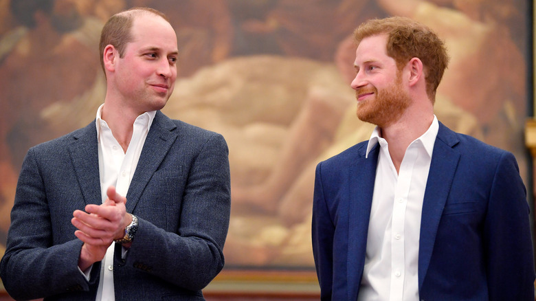 Prince William and Prince Harry smiling 