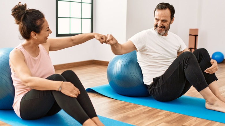 Couple on yoga date