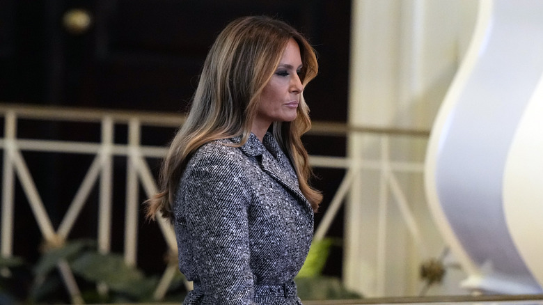 Melania Trump in gray