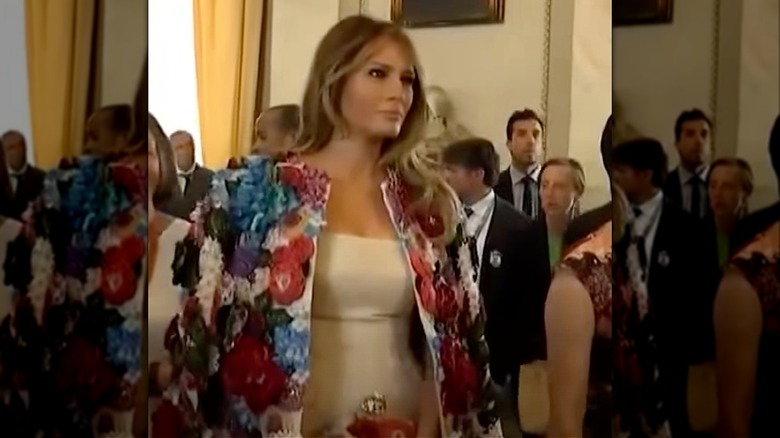 Melania Trump in floral jacket