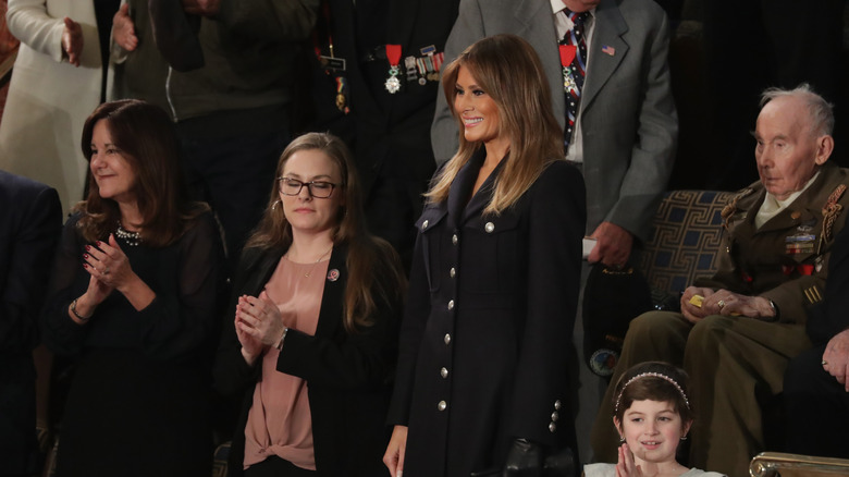 Melania Trump in a black outfit