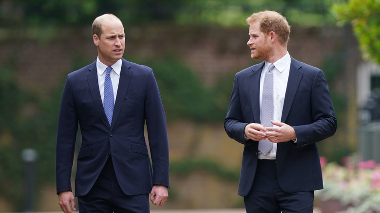 Prince William and Prince Harry walking