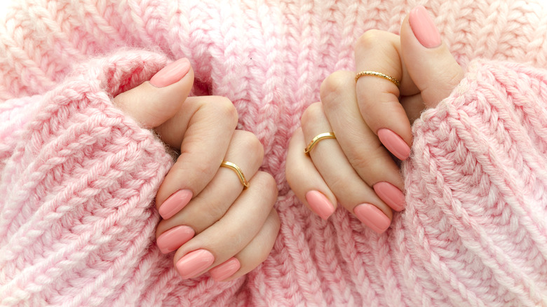 Pink nail polish 