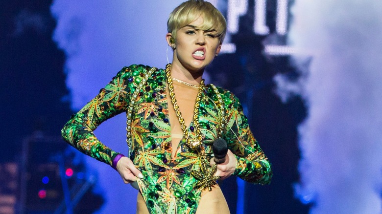 Miley Cyrus marijuana leotard