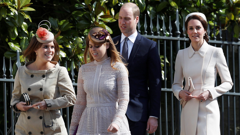 Prince William and Catherine with Eugenie and Beatrice