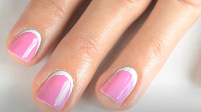 woman with reverse manicure