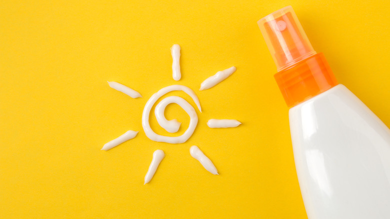 Bottle of sunscreen