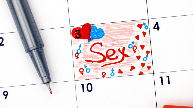 Calendar with sex marked down