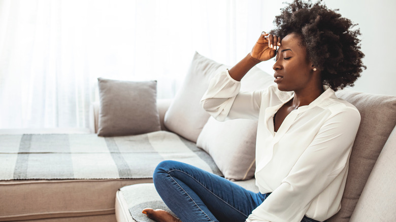 woman looking stressed