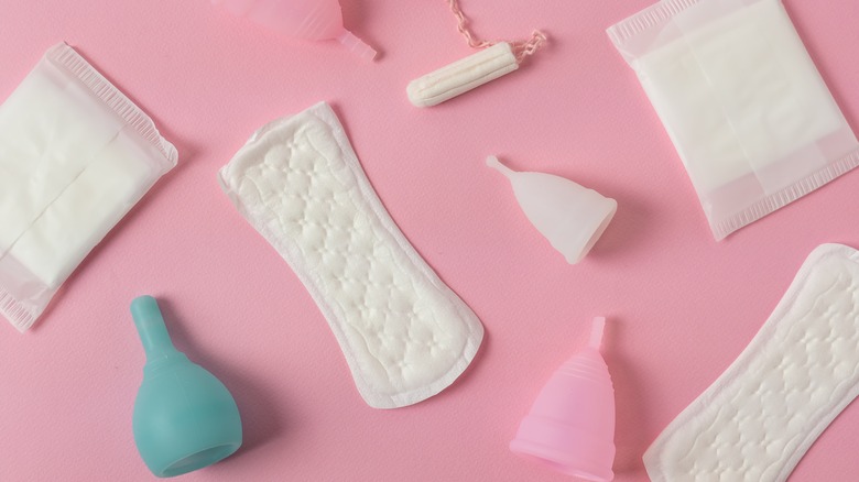 various menstrual products