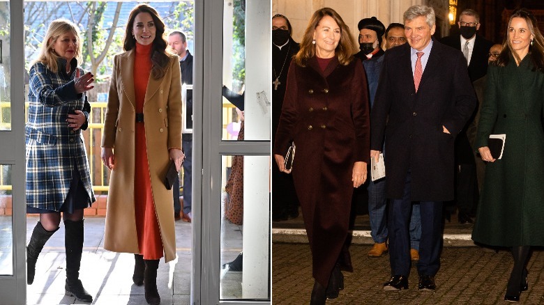 Kate and Carole in pea coats 