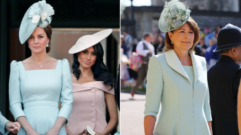 Carole and Kate in mint blue 