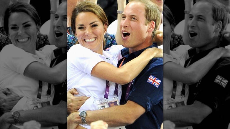 Princess Catherine and Prince William hugging