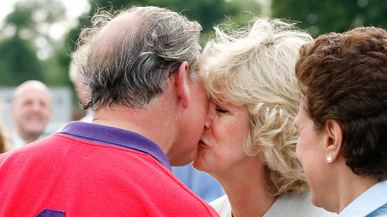 Charles and Camilla kiss 2005