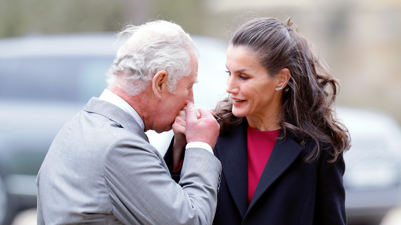 Charles greets Letizia 