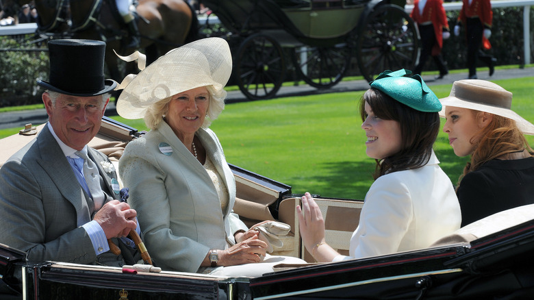 Charles, Camilla Eugenie and Beatrice in carriage 