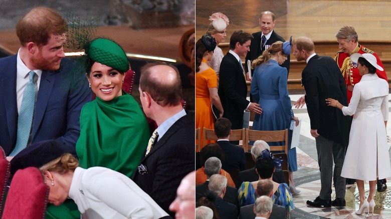 The royal family attending a church service 