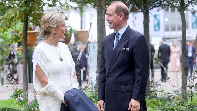 Edward and Sophie smiling at the Chelsea Flower Show