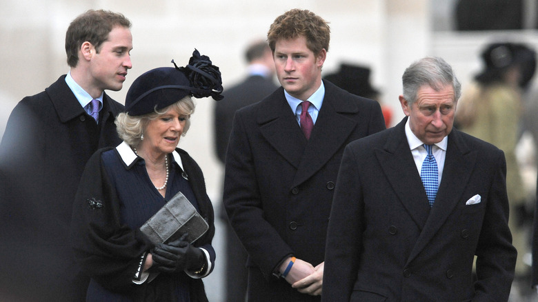 Harry, William, Camilla and Charles in 2009 