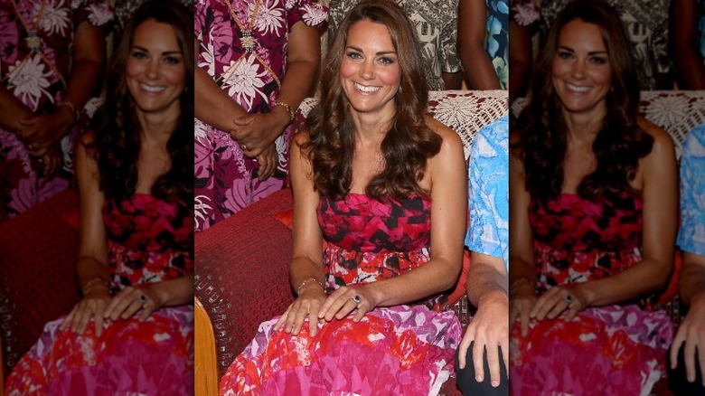 Kate Middleton in pink Solomon Islands dress