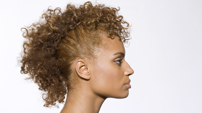 curly hair faux hawk