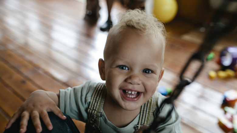 White boy with blue eyes and golden hair